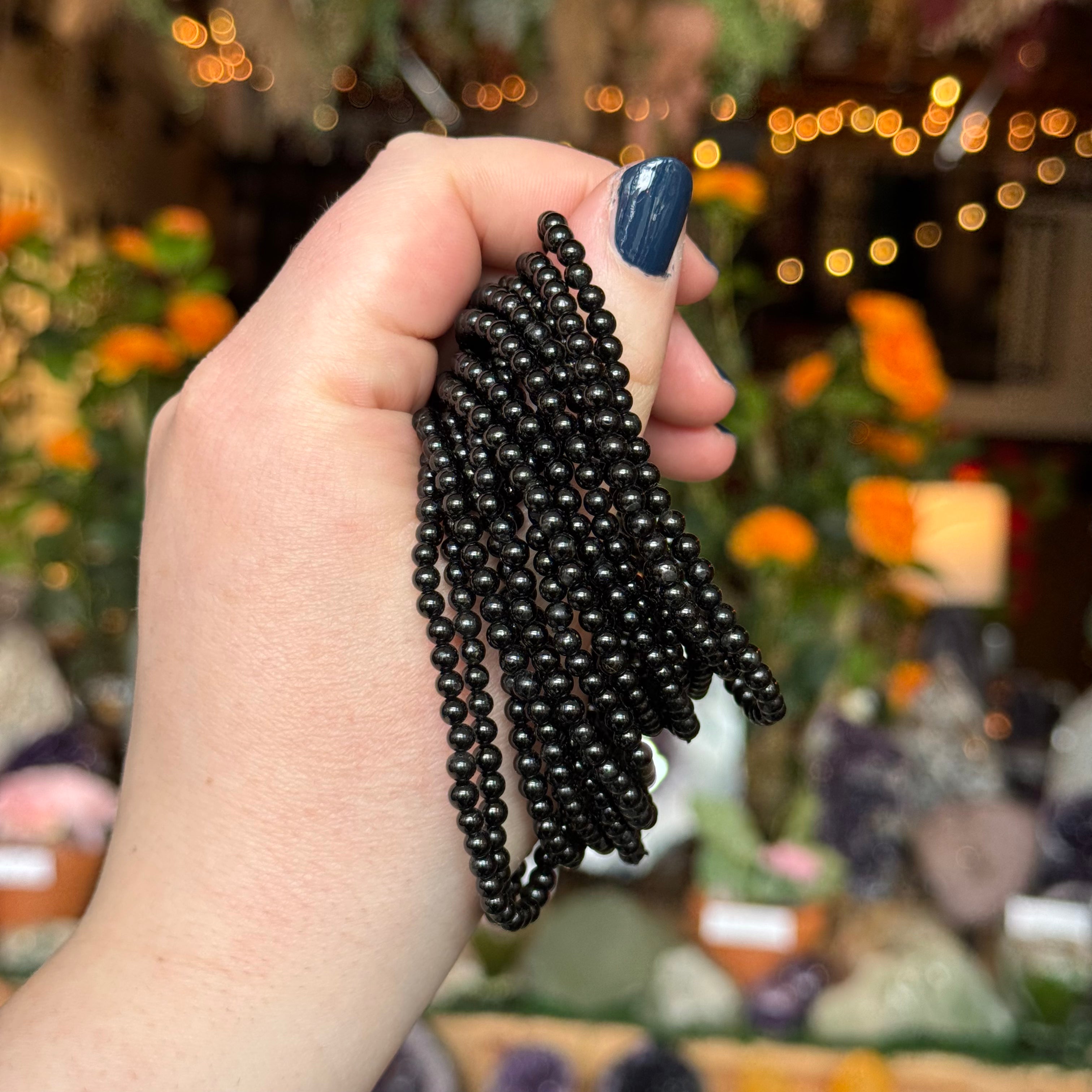 ワン ハンドレッド エム レイディアス ONE HUNDRED M RADIUS 【 4mm Black tourmaline bracelet 】4mm ブラックトルマリン ブレスレッド　50893 Black Tourmaline Stretch Bracelet | 4mm – Ravenstone