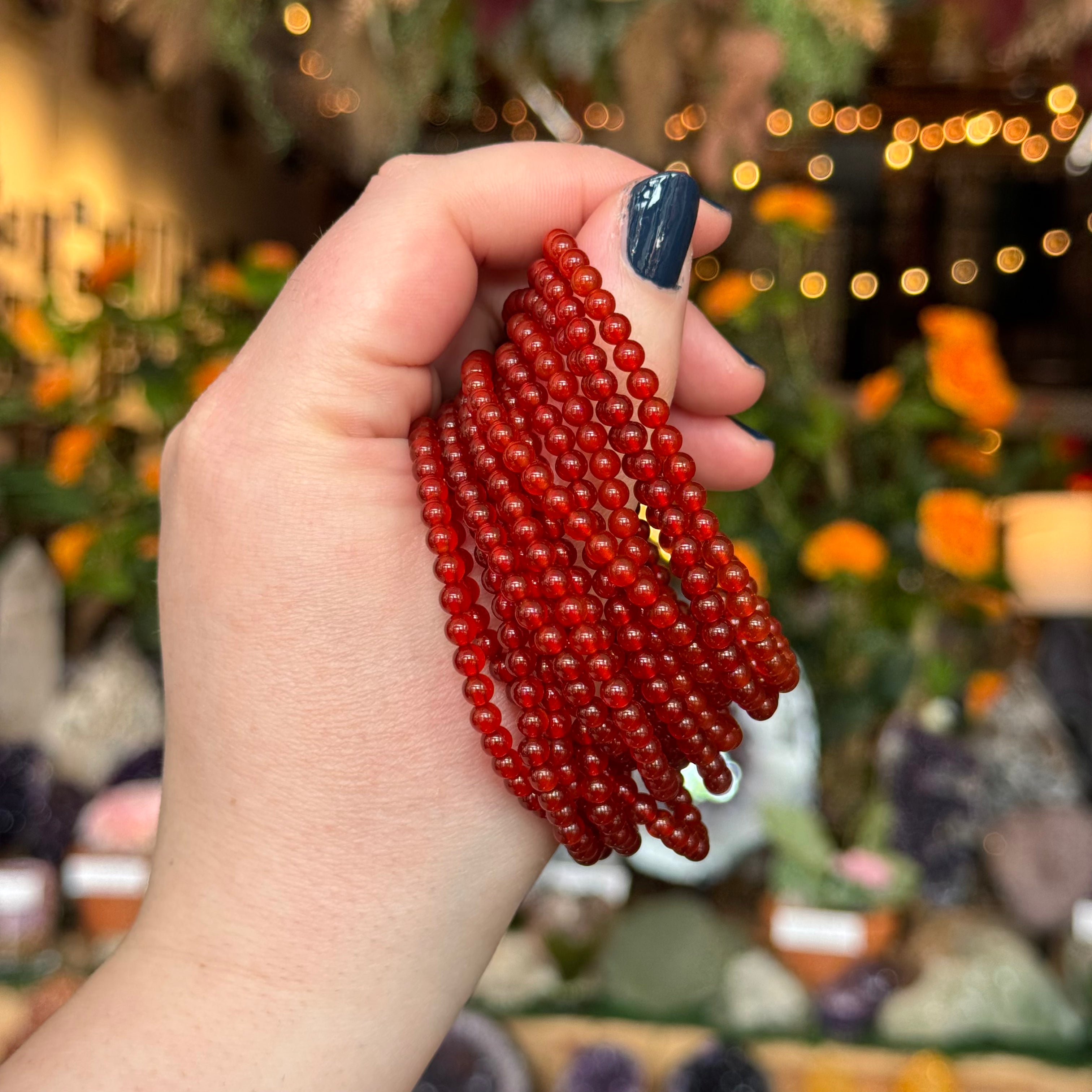 Carnelian Stretch Bracelet | 4mm – Ravenstone display picture 1