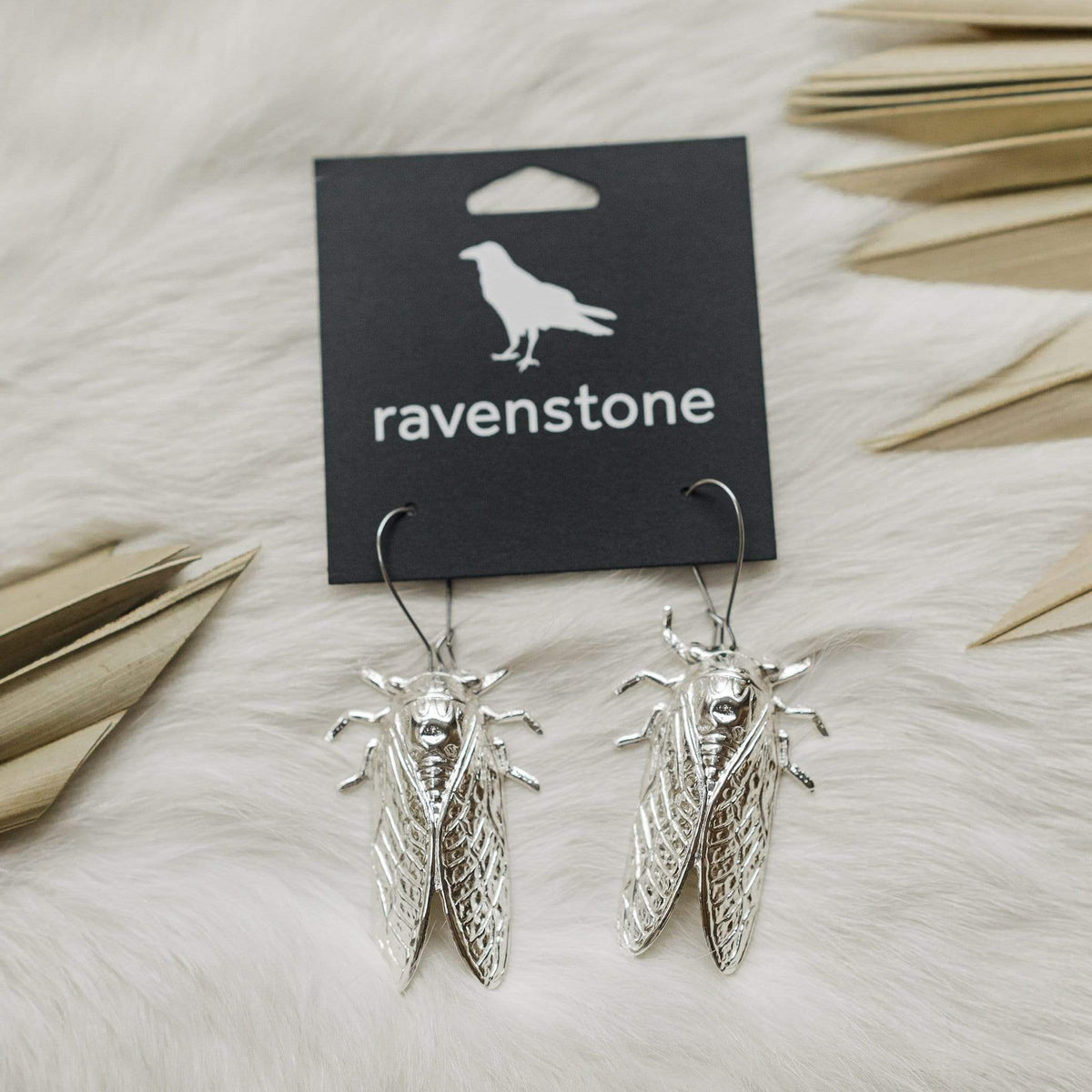 ravenstone The Silver Cicada Earrings