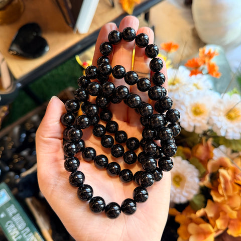 Black Tourmaline Stretch Bracelet | 10mm