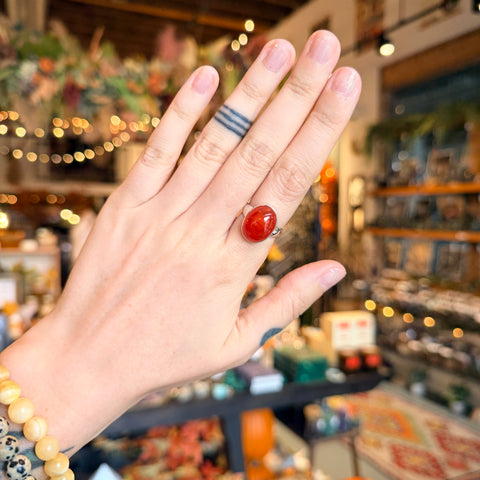 Carnelian Ring "Helena" - Size 6.5