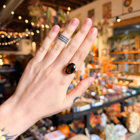 Smoky Quartz Ring "Vera" - Size 7.5