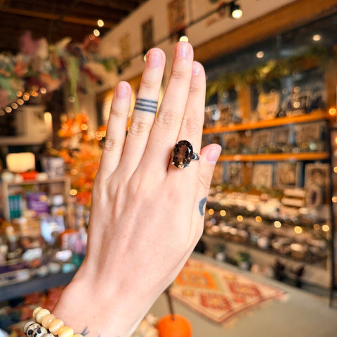 Smoky Quartz Ring "Victoria" - Size 9.5