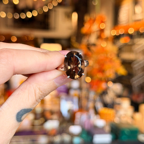 Smoky Quartz Ring "Victoria" - Size 9.5