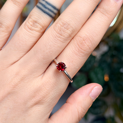 Garnet Ring "Sarah" - Size 9.5