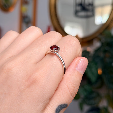 Garnet Ring "Sarah" - Size 9.5