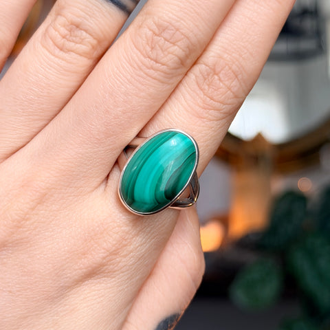 Malachite Ring "Mia" - Size 8