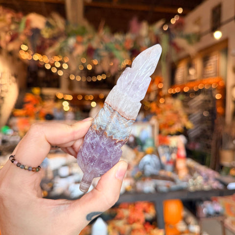 Crazy Lace Amethyst Feather "Samantha"
