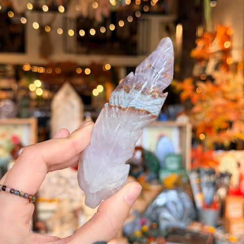 Crazy Lace Amethyst Feather "Mary"