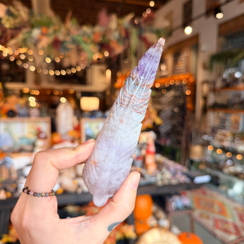 Crazy Lace Amethyst Feather "Rachel"