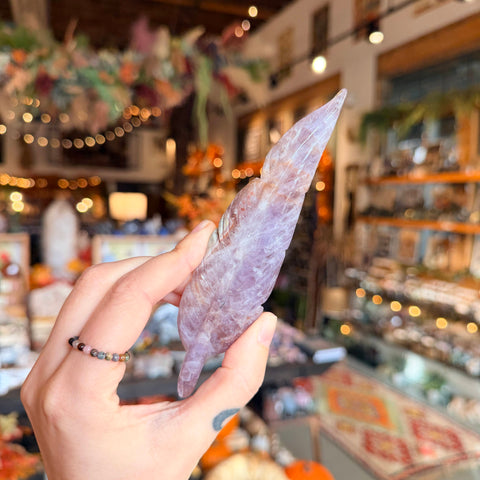 Crazy Lace Amethyst Feather "Susan"