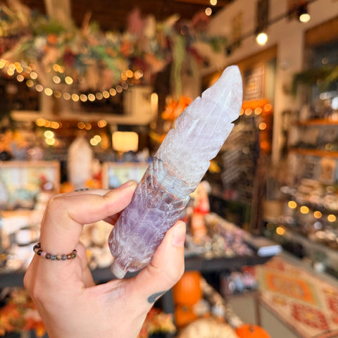 Crazy Lace Amethyst Feather "Lisa"