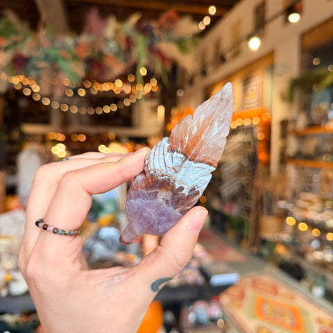 Crazy Lace Amethyst Feather "Lauren"