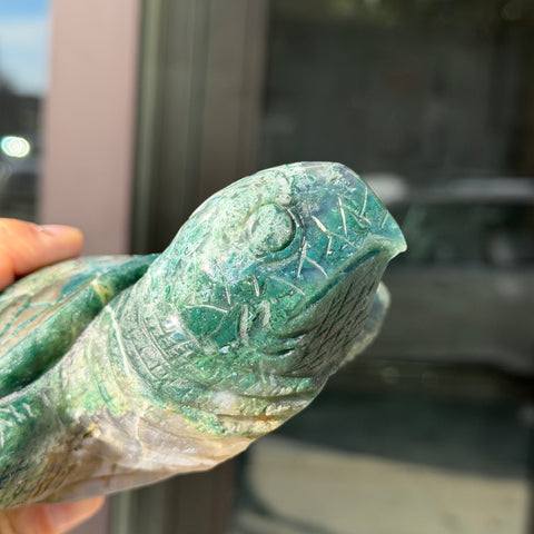 Moss Agate Turtles "Aphrodite & Harmonia"