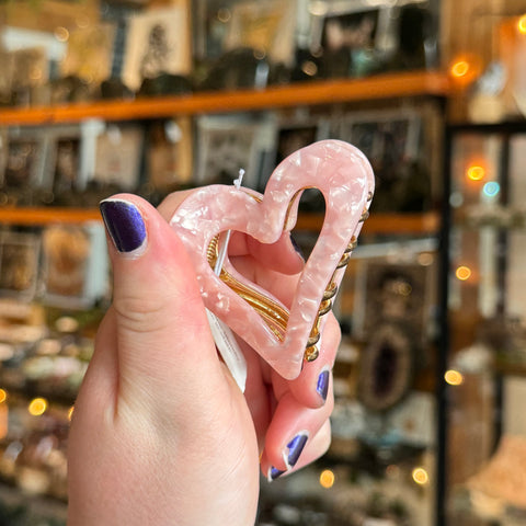 Adorro Heart Claw Clip | Pink