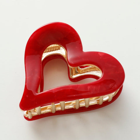 Adorro Heart Claw Clip | Red