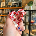 Adorro Heart Claw Clip | Red + White