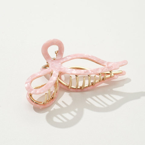 Adorro Ribbon Claw Clip | Pink