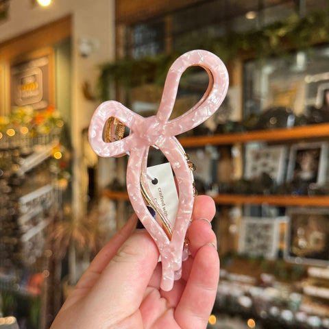 Adorro Ribbon Claw Clip | Pink