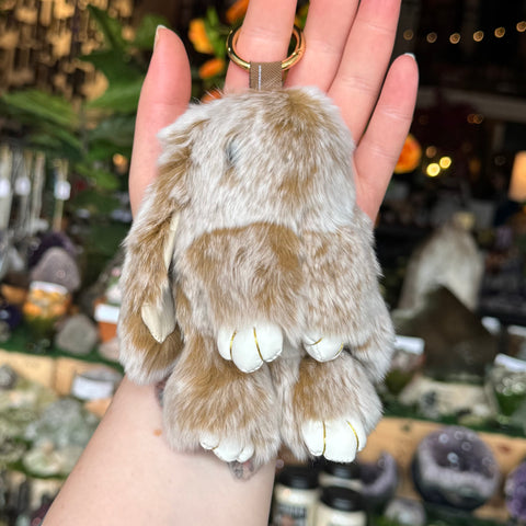 Aim Eternal Light Brown Fluffy Bunny Bag Charm