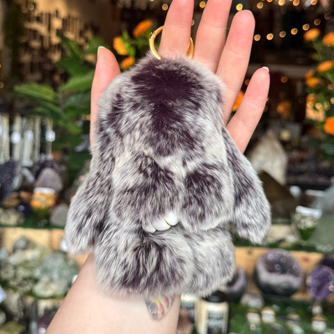 Aim Eternal Purple Fluffy Bunny Bag Charm
