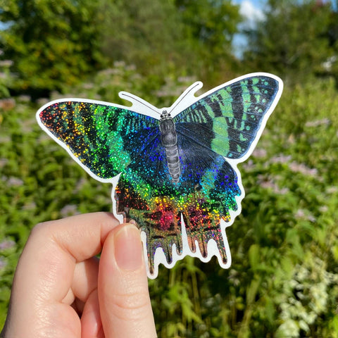 Allison Stoiser Art Sparkly Sunset Moth Sticker