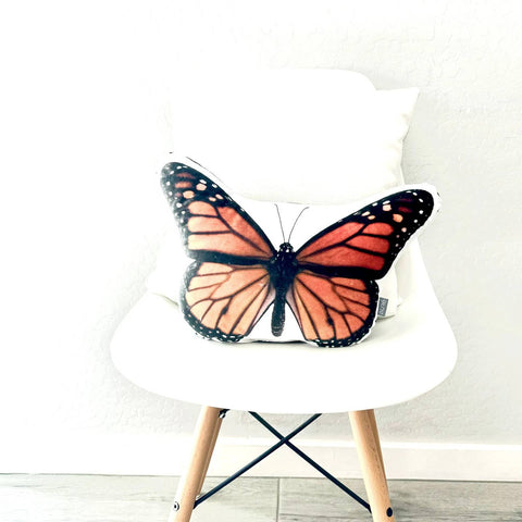 Aure Monarch Butterfly Velvet Pillow