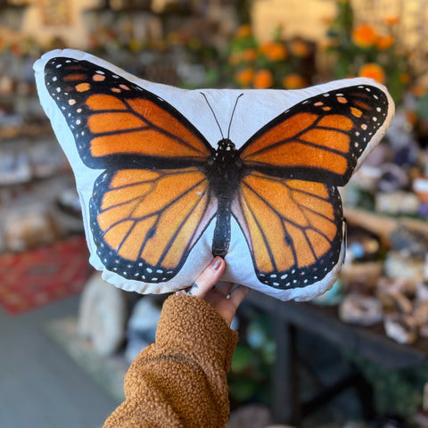 Aure Monarch Butterfly Velvet Pillow