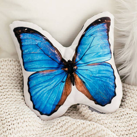 Aure Morpho Butterfly Velvet Pillow
