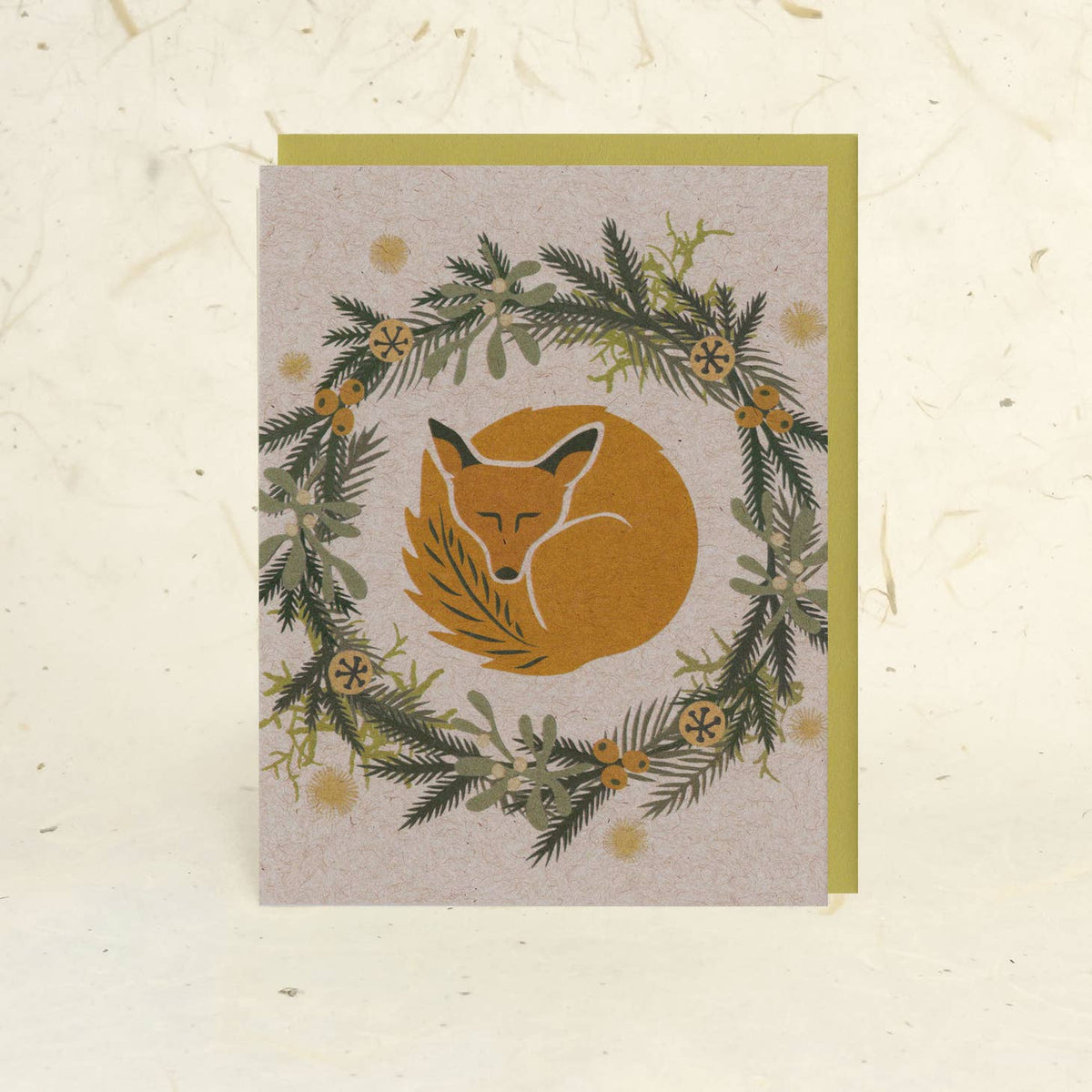Big Moods Sleeping Fox Holiday Paper Card