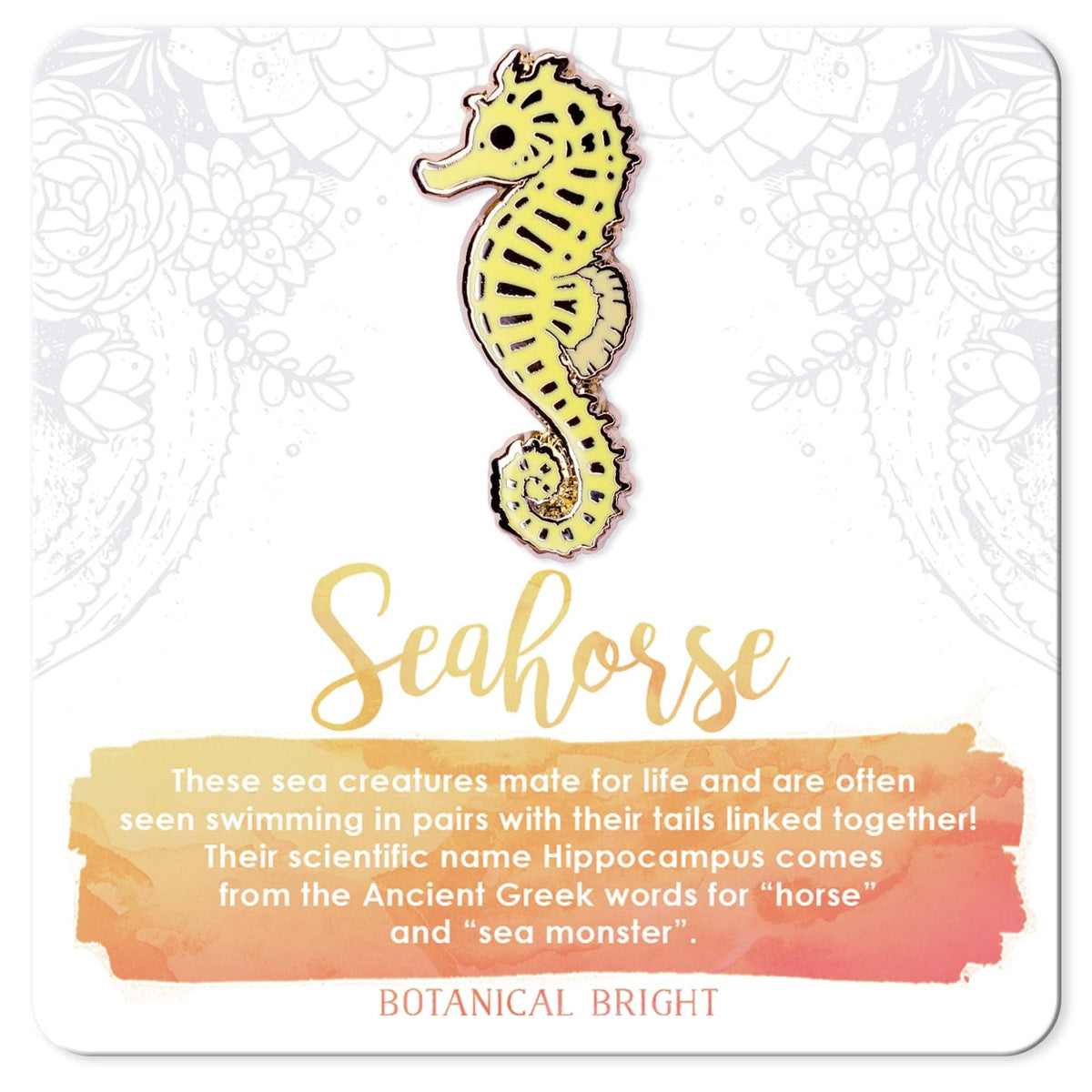 Botanical Bright Seahorse Enamel Pin