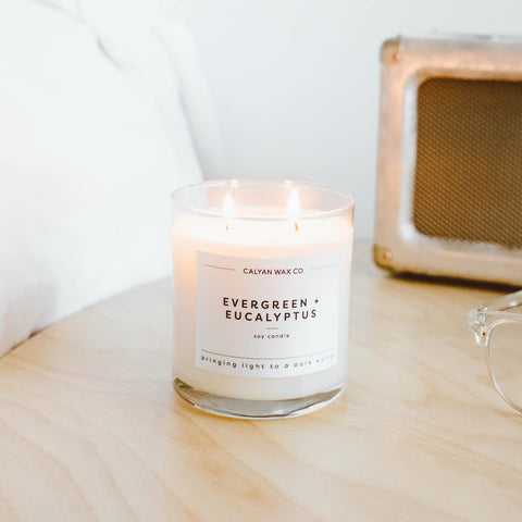 Calyan Wax Co. Evergreen + Eucalyptus | Double Wick Soy Candle