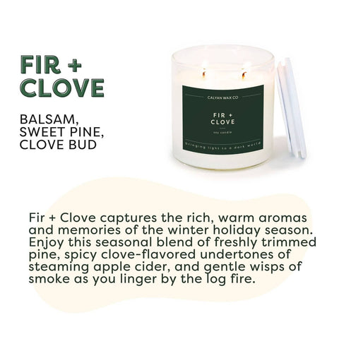 Calyan Wax Co. Fir + Clove Double Wick Soy Candle