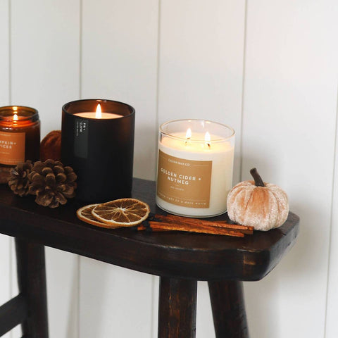 Calyan Wax Co. Golden Cider + Nutmeg - Double Wick Soy Candle