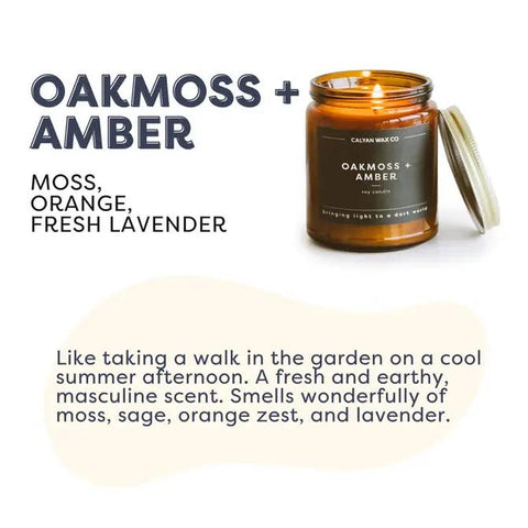 Calyan Wax Co. Oakmoss + Amber Soy Candle