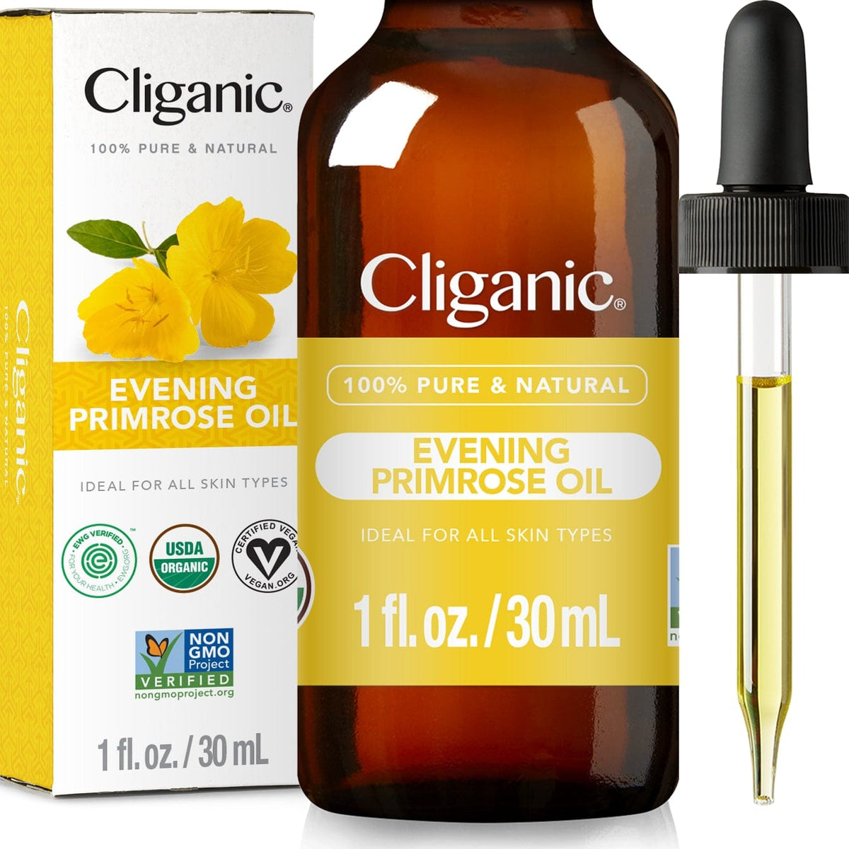 Cliganic Organic Evening Primrose Oil | Carrier Oil