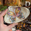 Eleanora Soroca D Footed Decoupage Shell Dish | Butterfly