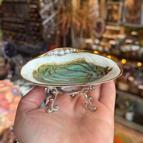 Eleanora Soroca Footed Decoupage Shell Dish | Fish