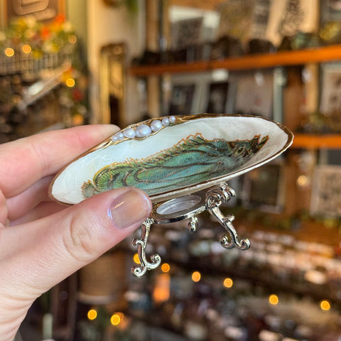 Eleanora Soroca Footed Decoupage Shell Dish | Fish