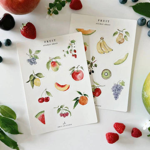emily lex studio Fruit Sticker Sheets