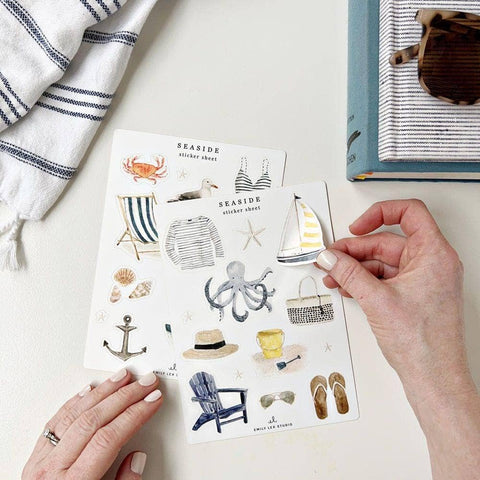 emily lex studio Seaside Sticker Sheets
