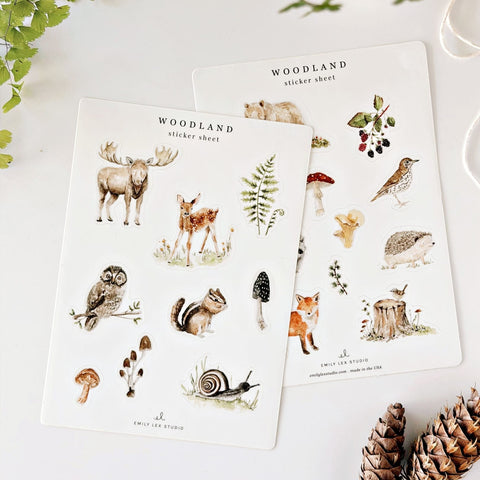emily lex studio Woodland Sticker Sheets