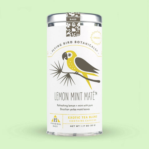 Flying Bird Botanicals Lemon Mint Maté | 15 Tea Bag Tin