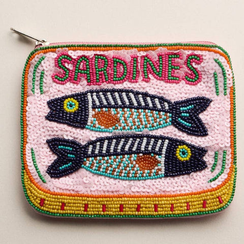 Frem Beaded Sardine Tin Zipper Pouch