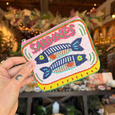 Frem Beaded Sardine Tin Zipper Pouch