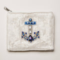 Frem Beaded Sequin Anchor Zipper Pouch