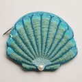 Frem Seashell Beaded Zipper Pouch | Blue