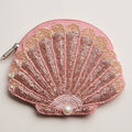 Frem Seashell Beaded Zipper Pouch | Pink