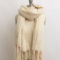 Leto Accessories Cozy Knit Scarf with Tassels | Ivory