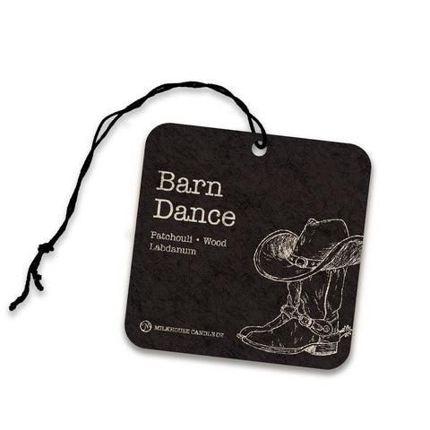 Milkhouse Candle Company Barn Dance Car Freshener | Bergamot • Patchouli Leaves • Sandalwood